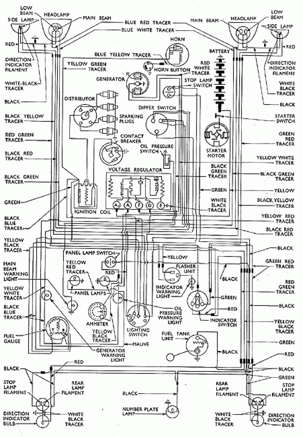 141: wiring diagram Thames 300E van after Febuary 1955 | Classic Ford