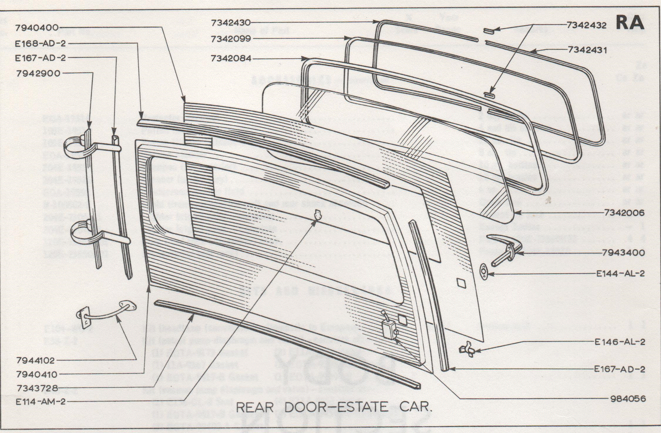 282 Rear Door Est Corsair Zephyr Zodiac Mk2 Classic Ford