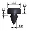 Rubber buffer and stop - 13mm diameter x 5mm high top section