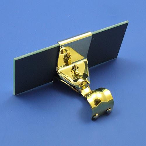 Interior rear view mirror - Clamp on type, bevelled glass - Brass