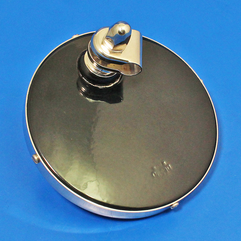 Round rear view mirror - Round rear view mirror - Black back, stamped 'Desmo' with Chrome or Nickel Rim - Round exterior mirror, 4 3/4