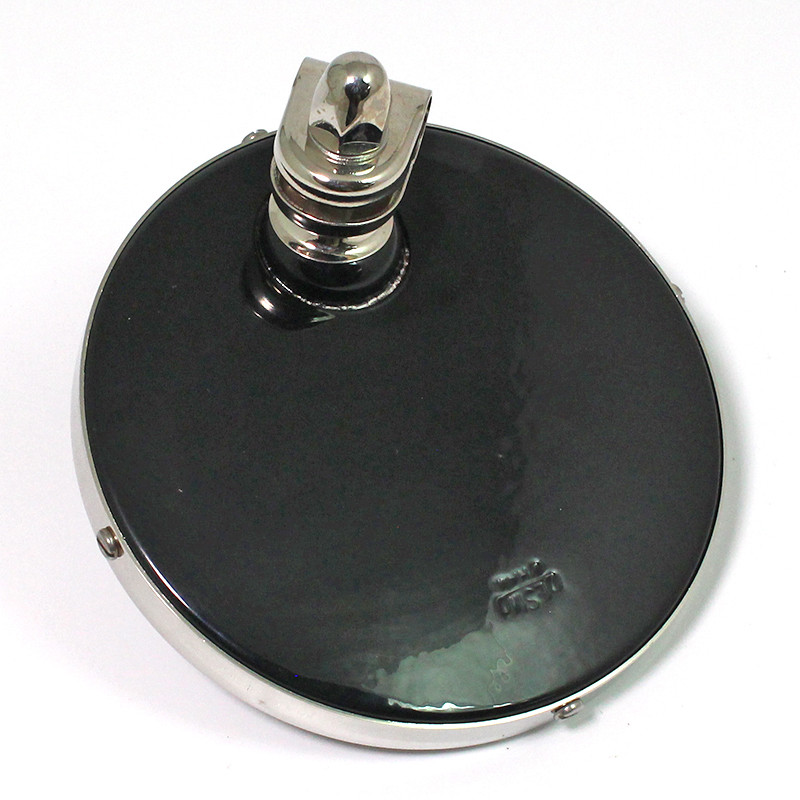 Round rear view mirror - Round rear view mirror - Black back, stamped 'Desmo' with Chrome or Nickel Rim - Round exterior mirror, 4 3/4