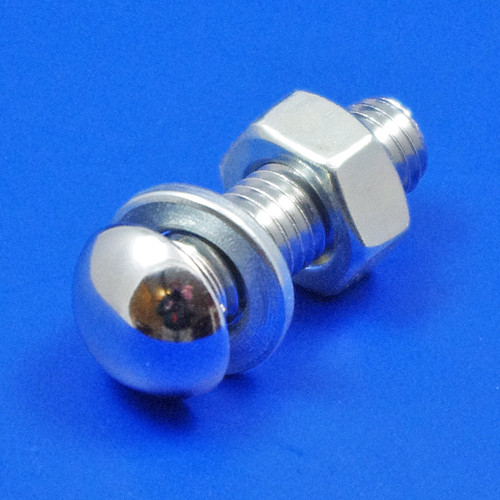 Chrome plated bumper bolt - Short, domed or flat head - Domed head