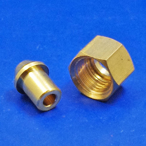 Solder type nut and nipple - 1/8