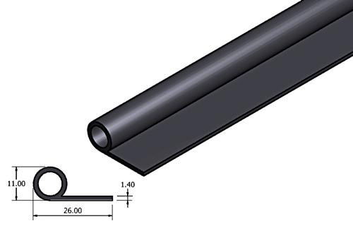 Rubber extrusion - Hollow, 11mm diameter tube with side flange