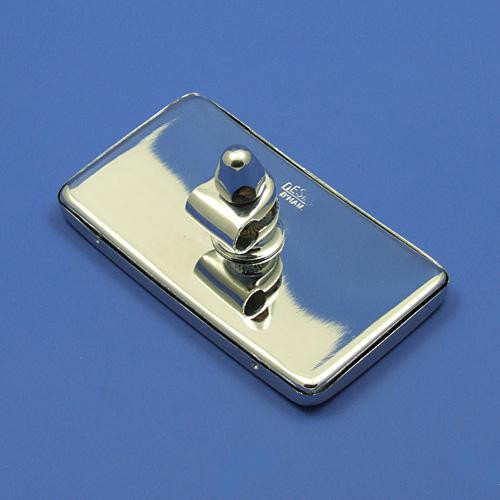Rectangular rear view mirror - 118mm x 67mm, stamped Desmo - Chrome plated with CONVEX glass