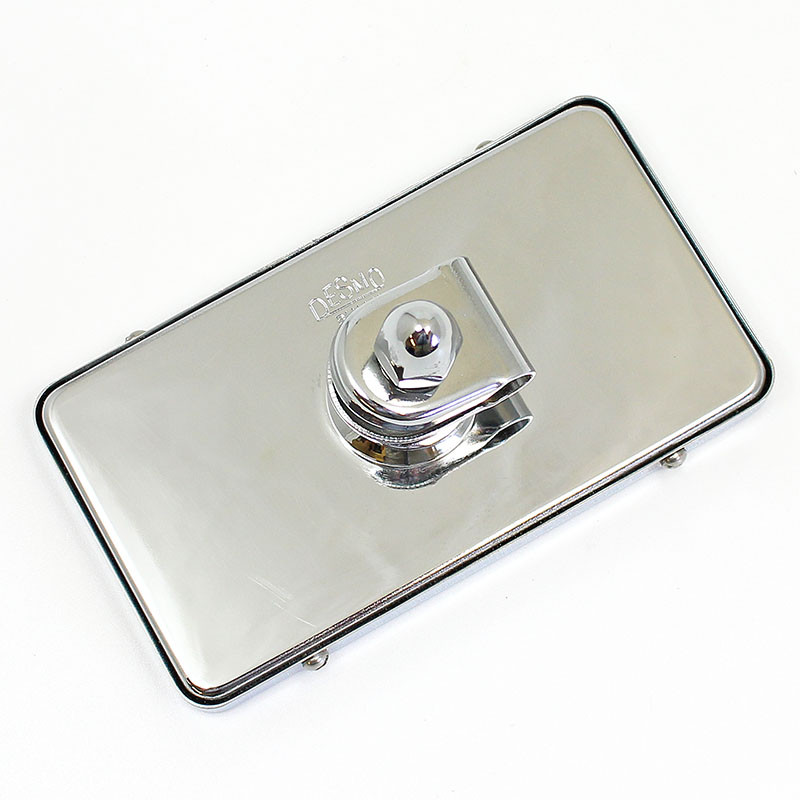 Rectangular rear view mirror - 118mm x 67mm, stamped Desmo - Chrome plated with FLAT glass
