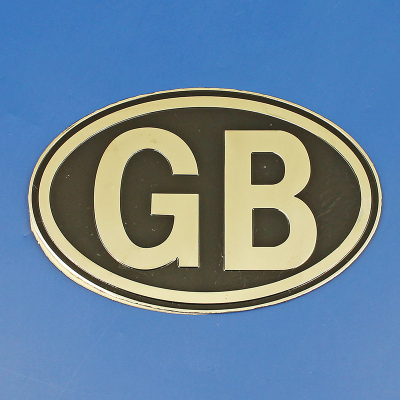 Small self adhesive GB plate - Black and chrome