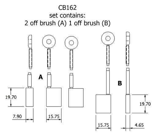 Dynamo and starter brush sets - CB162 dynamo brush set