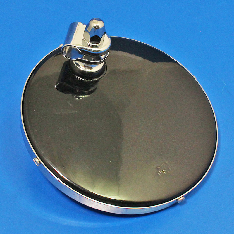 Round rear view mirror - Round rear view mirror - Black back, stamped 'Desmo' with Chrome or Nickel Rim - Round exterior mirror, 5 5/8