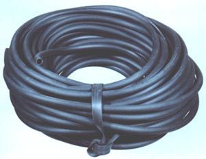 Black rubber draing tubing - 6mm bore x 3mm wall