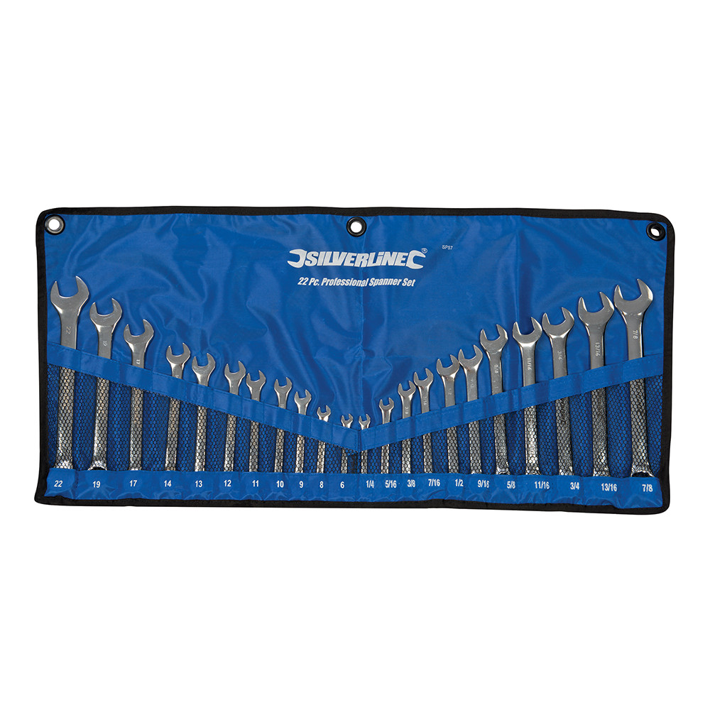 Combination Imperial and Metric Spanner Set - 22 Piece