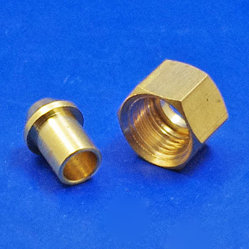 Solder type nut and nipple - 1/8