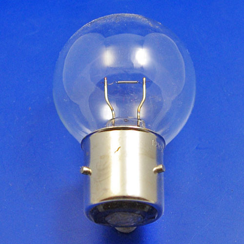 Marchal type 12 Volt single contact BA21S three pin base, 45 watt single filament auto bulb