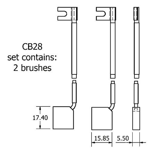 Dynamo and starter brush sets - CB28 dynamo brush set