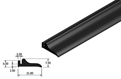 Rubber extrusion - Window frame, 6mm base, 21mm overall