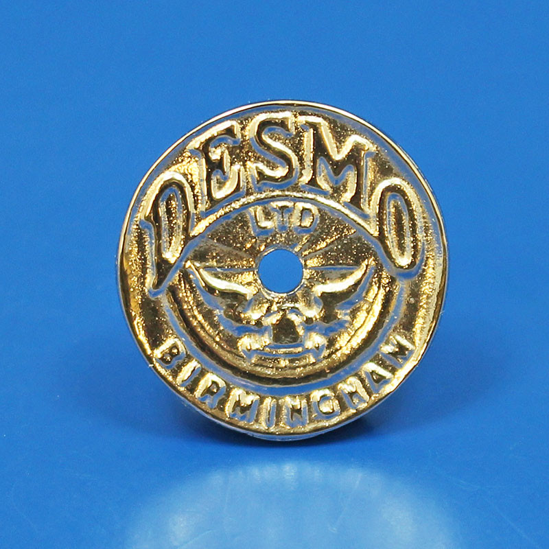 Desmo lamp badge medallion - With 2mm centre rivet hole - Chrome
