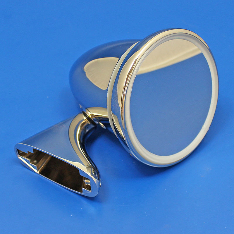 Tex door mounted bullet mirror - Right hand, stainless steel