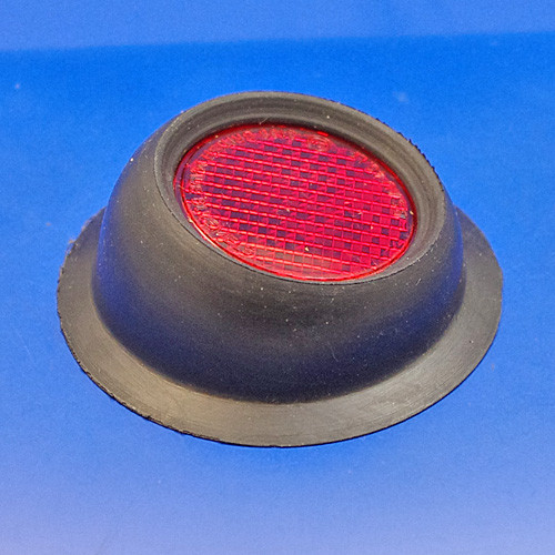 Angled rubber red reflector, equivalent to Lucas type RER2