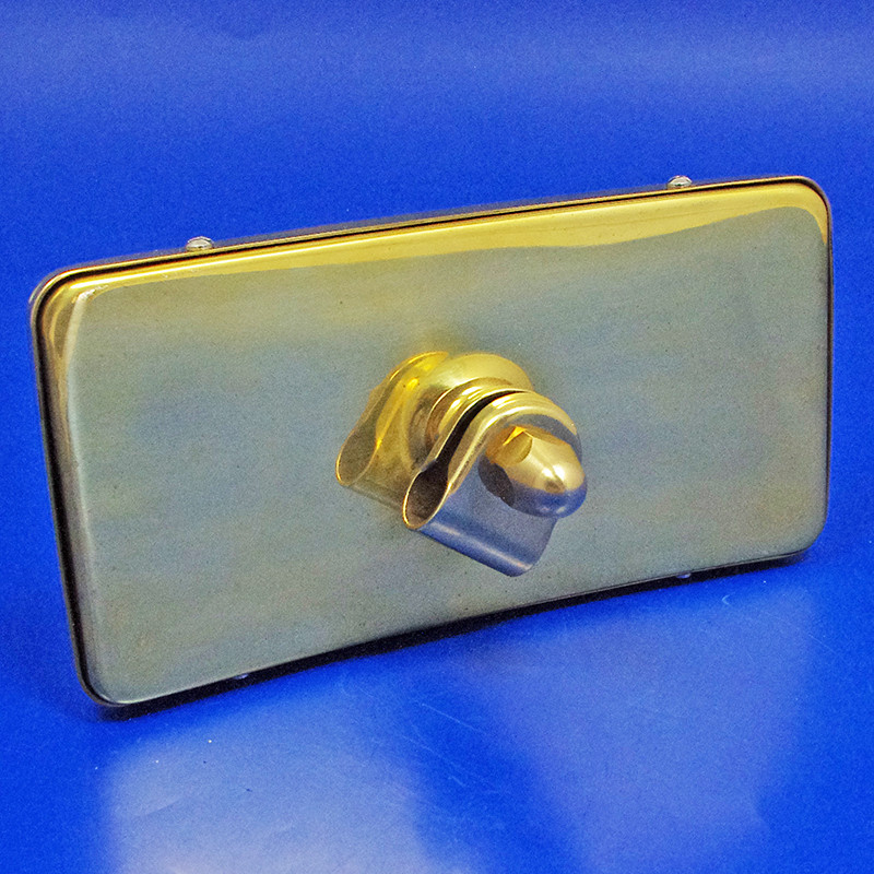 Rectangular rear view mirror - 155mm x 80mm, equivalent to Desmo Type 36 - Polished brass