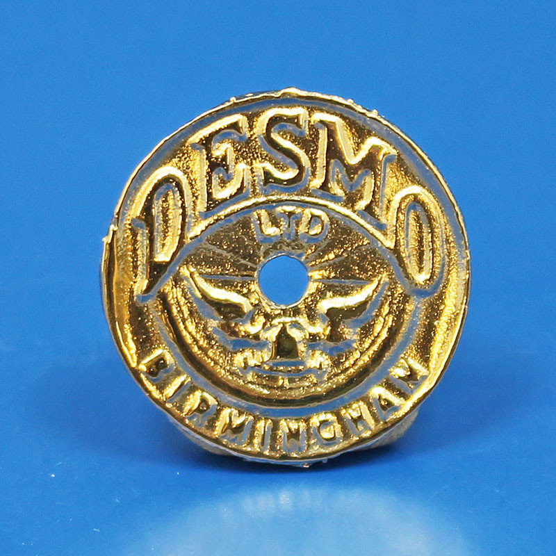Desmo lamp badge medallion - With 2mm centre rivet hole - Nickel