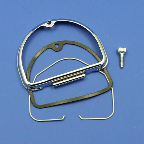 Chrome 'D' rim kit for lenses on the Lucas 288-3 model number plate box lamp