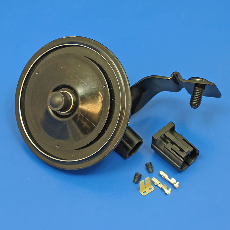 12V Klaxon Horn KW9 with twisted mounting bracket