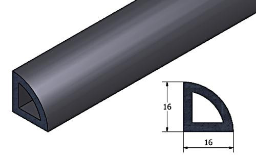 Sponge extrusion - Hollow quadrant, 13.5mm x 13.5mm