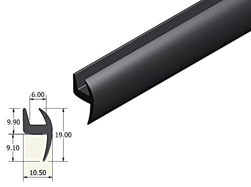 Rubber extrusion - 10.5 x 19mm overall