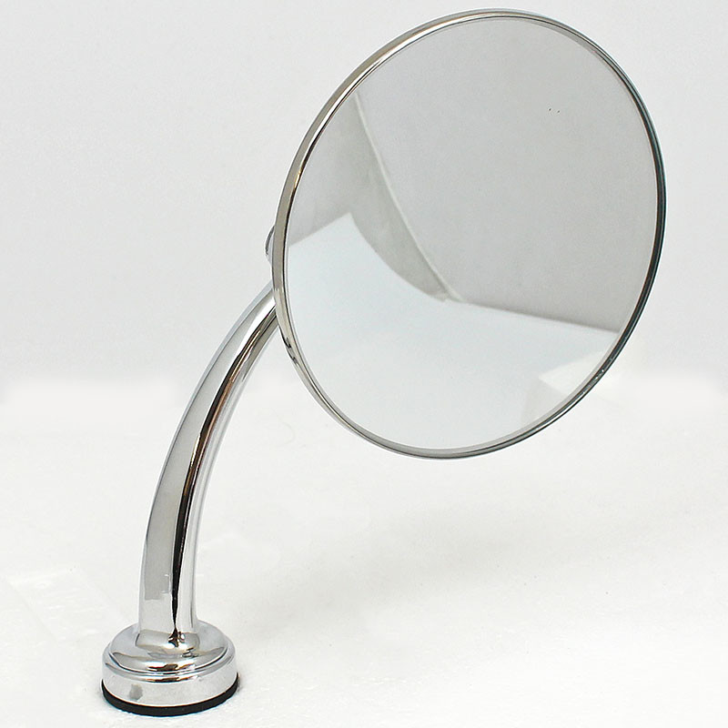 Swing back mirror - 107mm diameter Round head - Round head with CURVED arm and FLAT glass