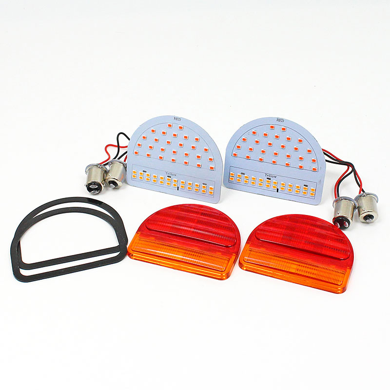 LED light panel and Red/Amber lens PAIR - add indicator function to Lucas ST51 SPLIT lens Stop & Tail lamps