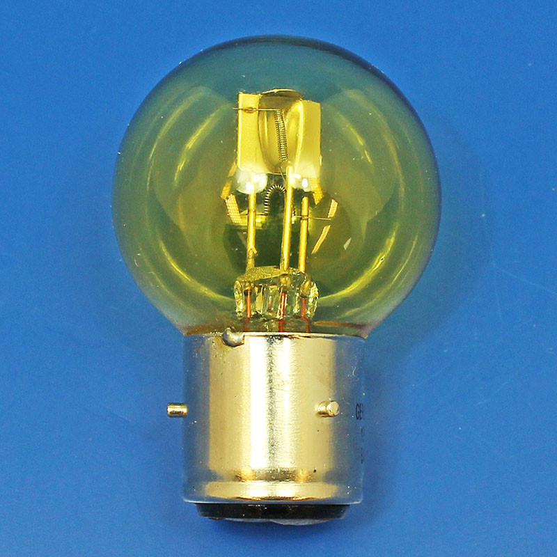 Marchal type 12 Volt 45/40W BA21D base Headlamp bulb - Yellow bulb