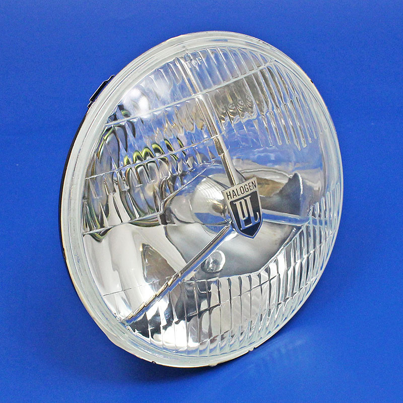 PL700 Tripod design headlamp unit (PAIR) - EURO/USA LHD, 'Halogen PL' shield