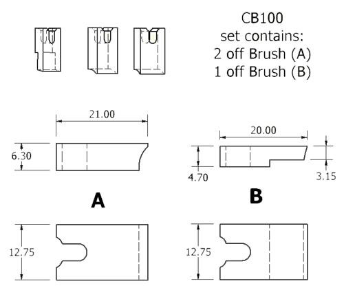 Dynamo and starter brush sets - CB100 dynamo brush set