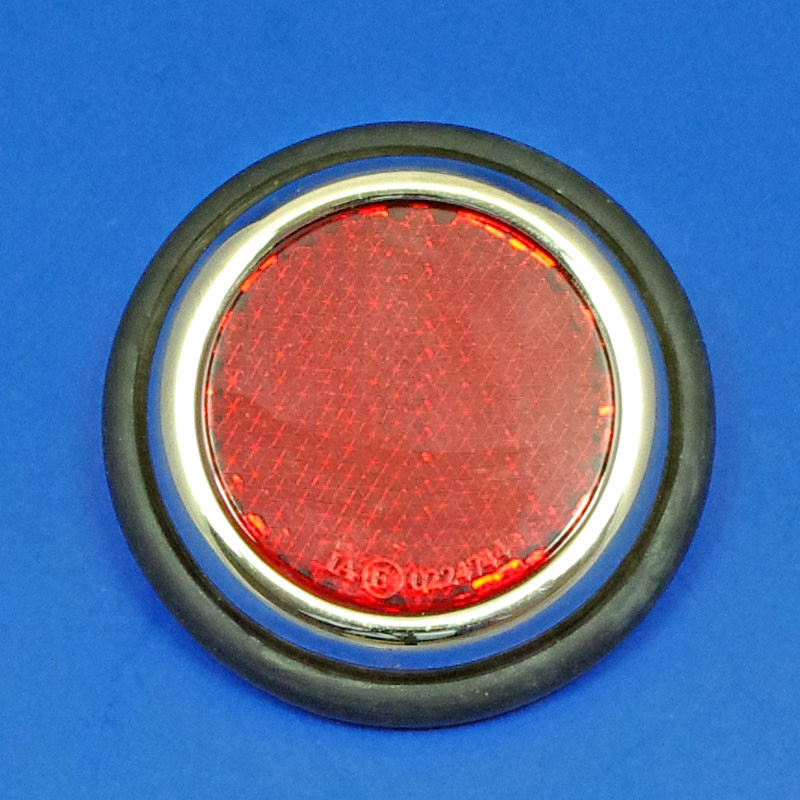 Red reflector with a shallow surround equivalent to Lucas type RER5 - Nickel