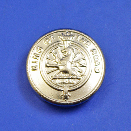 Lamp medallion - 'King of the Road' emblem - size A badge (fits into 12.6mm hole)