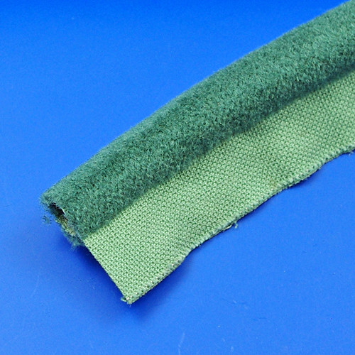Furflex draught excluder - Tack on, plush moquette bead 15mm diameter - Suede green Furflex