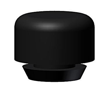 Rubber buffer and stop - 24mm dia x 13mm high top section