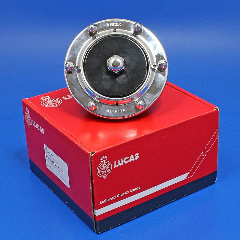 Lucas 'Altette' horn with chrome rim - 12V, without mounting bracket