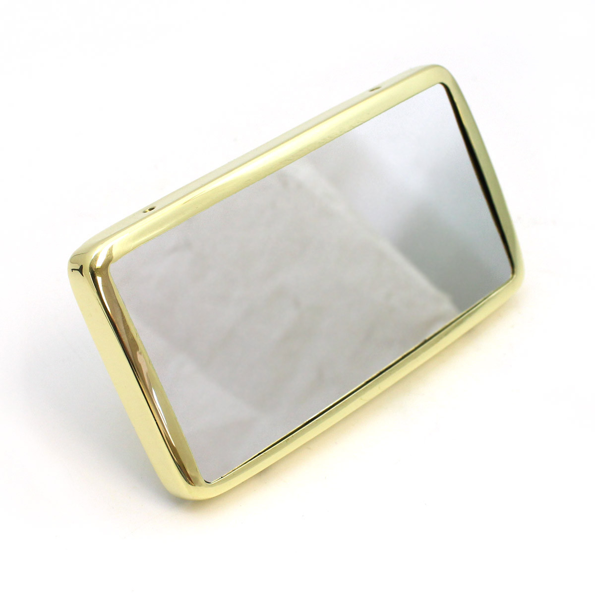 Rectangular rear view mirror - 118mm x 67mm, TOBY branded - Nickel Plated with CONVEX glass, TOBY stamped