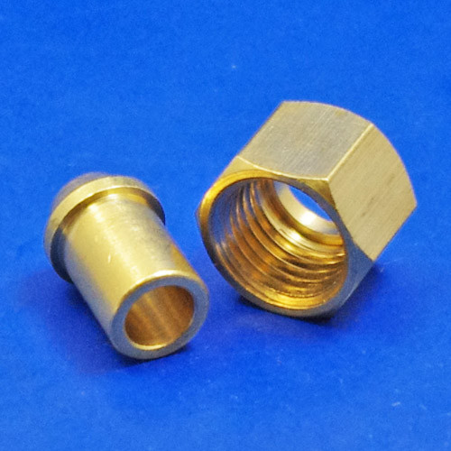 Solder type nut and nipple - 1/4