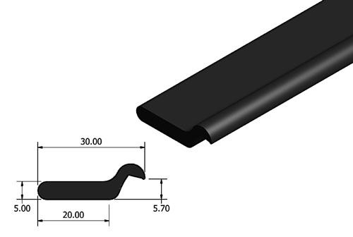Rubber extrusion Bonnet - Rest rubber, 30mm wide, 10mm high