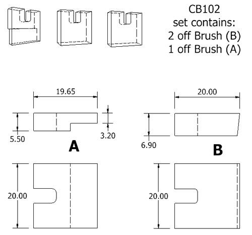 Dynamo and starter brush sets - CB102 dynamo brush set
