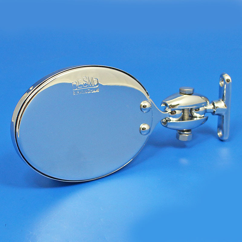 Oval rear view mirror - Equivalent to Desmo 263 model, stamped Desmo - Chrome plated
