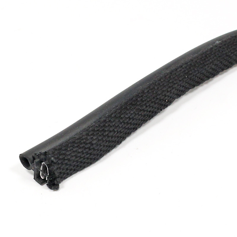 Draught excluder - Snap on, woven cover and 8mm diameter bead - Black draught excluder
