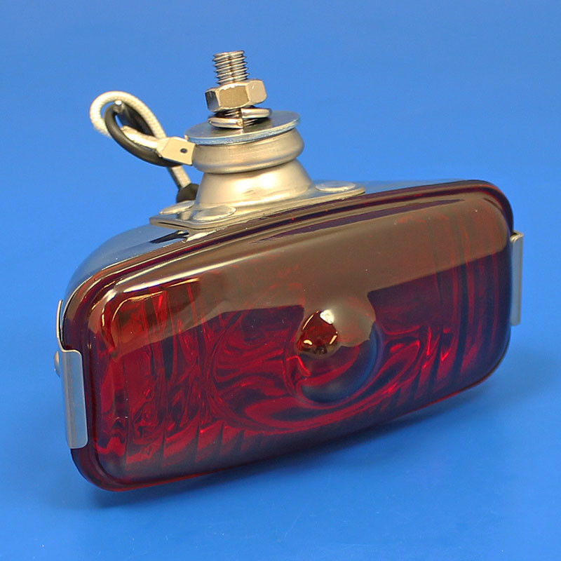 Rear Fog lamp - Stainless steel with red glass lens, 1259 type