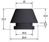Rubber buffer and stop - 30mm diameter x 14mm high top section