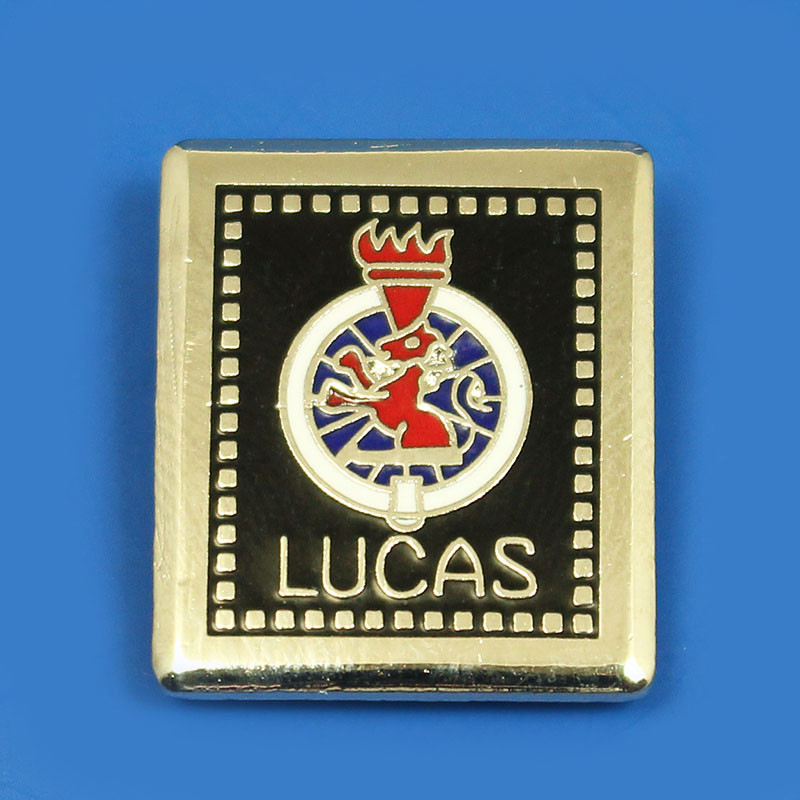 Enamel badge - Nickel, Lucas emblem, for P100 etc. type lamps
