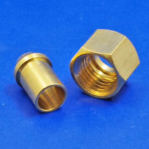 Solder type nut and nipple - 1/4