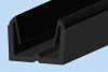 Window channel - Rubber with flock finish, for 4.5mm or 6mm glass, for 17mm channel